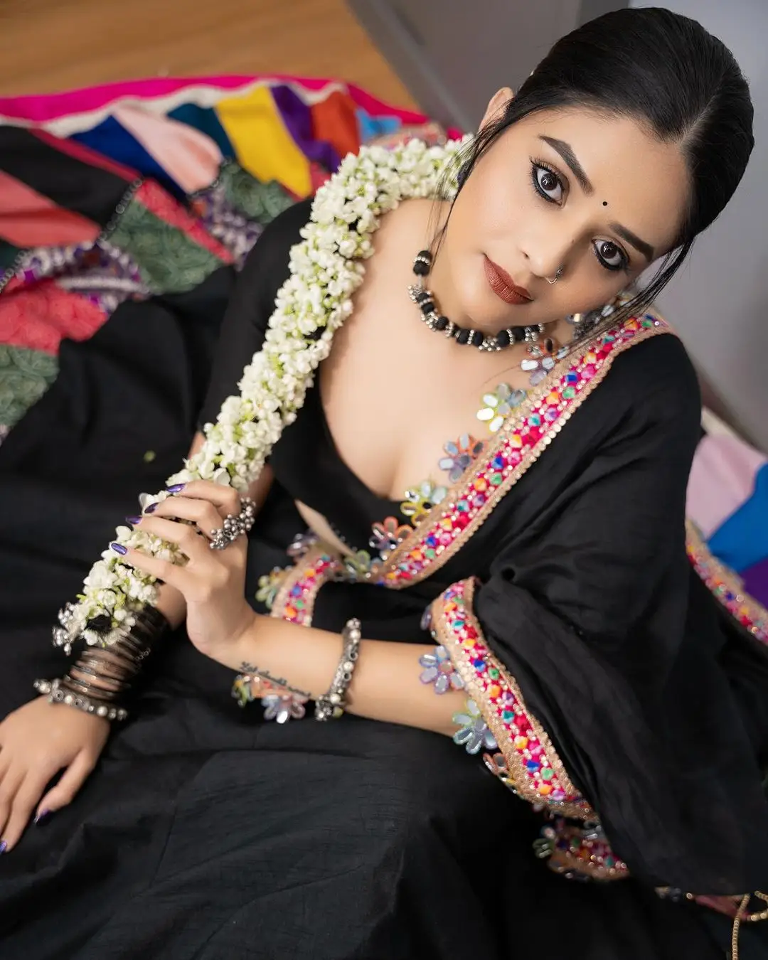 ZEETV Actress Sreemukhi in Black Lehenga Choli